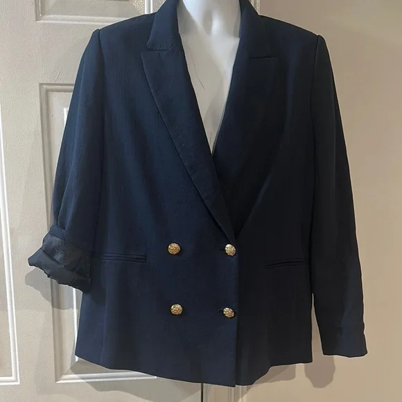 Banana Republic Navy Double-Breasted Women's Blazer - Picture 1 of 2